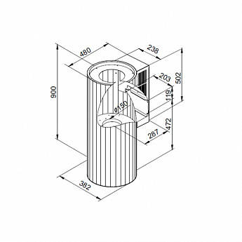 картинка Кухонная вытяжка Maunfeld ADELAIDE 39 WALL GOLD 