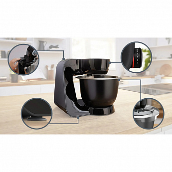 картинка Кухонный комбайн Bosch MUM59N26CB черный  картинка Кухонный комбайн Bosch MUM59N26CB черный