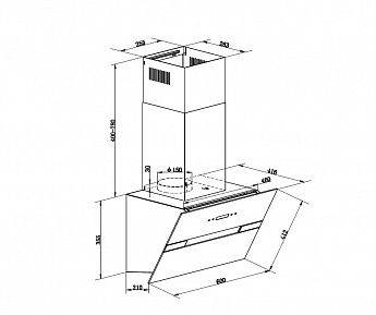 картинка Кухонная вытяжка Maunfeld MERSEY 60 INOX  GLASS  BLACK  картинка Кухонная вытяжка Maunfeld MERSEY 60 INOX  GLASS  BLACK