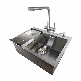 картинка Комплект мойка и смеситель Gerda 6045 S+SM.Satin 