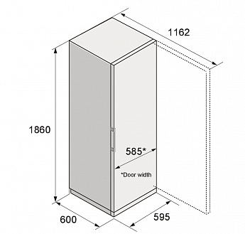 картинка Полувстраиваемый холодильник Asko RFR586KNCB1 черный 