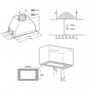 картинка Кухонная вытяжка Korting KHI 60945 DGN 