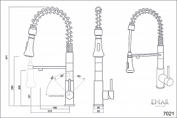 картинка Смеситель Emar ЕСВ 7021 сатин 