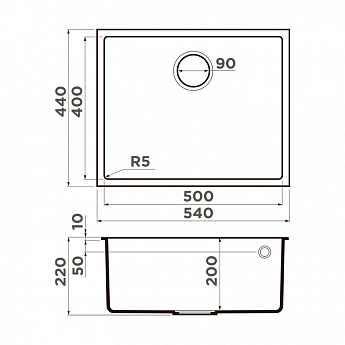 картинка Мойка для кухни Omoikiri BOSEN-54 