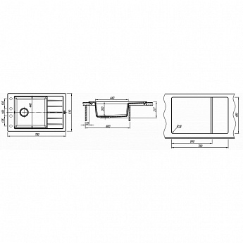 картинка Мойка для кухни Florentina Липси-780P 