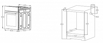 картинка Электрический духовой шкаф Monsher MOE 4563 NOIR 