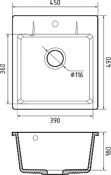 картинка Кухонная мойка Granfest GF-URBAN 245 