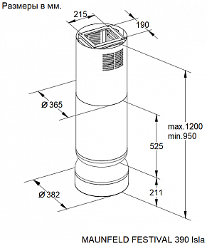 картинка Кухонная вытяжка Maunfeld FESTIVAL 390 Isla бургундия 