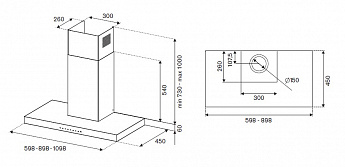 картинка Кухонная вытяжка Bertazzoni KT90P1XV 