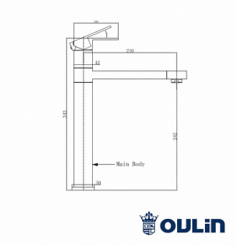 картинка Смеситель Oulin OL-8015 сатин 