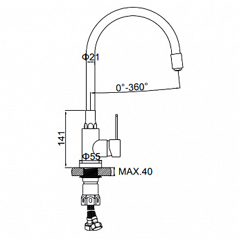 картинка |Discount| Смеситель Ledeme L74004-2 черный 