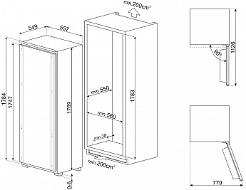 картинка Встраиваемый холодильник Smeg S9L174D1D  картинка Встраиваемый холодильник Smeg S9L174D1D