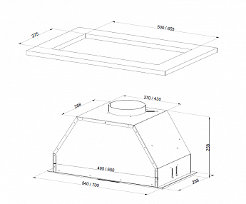 картинка Кухонная вытяжка Kuppersberg INTRO 60 X 