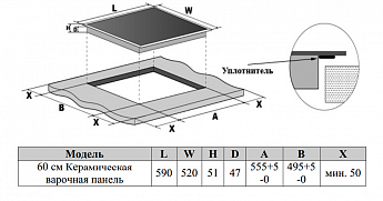 картинка Электрическая варочная панель Weissgauff HV 640 BSG 