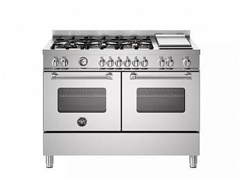 картинка Комбинированная кухонная плита Bertazzoni MAS126G2EXT нержавеющая сталь 
