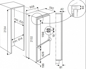картинка Встраиваемый холодильник Kuppersbusch FKFX 9800.0i 