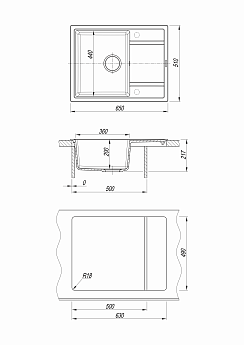 картинка Мойка для кухни Florentina ЭСТЕЛЬ 650 