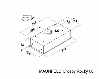 картинка Кухонная вытяжка Maunfeld CROSBY ROCKY 60 GLASS BLACK  картинка Кухонная вытяжка Maunfeld CROSBY ROCKY 60 GLASS BLACK