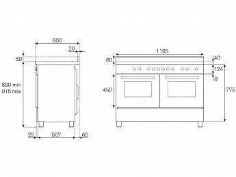 картинка Электрическая кухонная плита Bertazzoni HER125I2EXT 