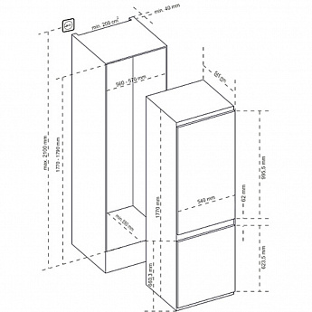 картинка Холодильник Korting KSI 17780 CVNF белый 