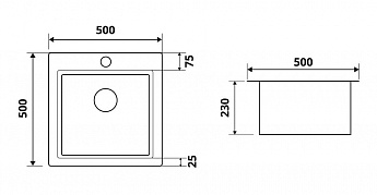 картинка Мойка для кухни Premial PR5050 (G) ГРАФИТ (3мм) 