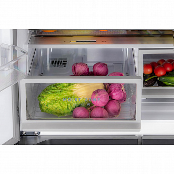 картинка Полувстраиваемый холодильник Hiberg RFQ-600DX NFGB inverter черный 