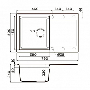 картинка Кухонная мойка Omoikiri Sakaime 79 