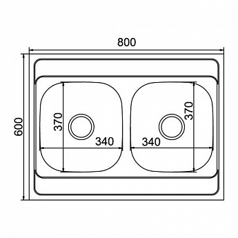 картинка Кухонная мойка MIXLINE 80X60-2  
