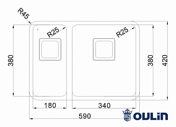 картинка Мойка для кухни Oulin OL-0369L  картинка Мойка для кухни Oulin OL-0369L