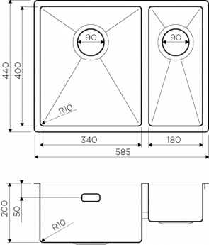 картинка Мойка для кухни Omoikiri TAKI-58-2 
