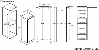 картинка Морозильная камера Maunfeld MBFR205NFWGR Inverter 