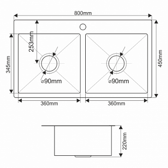 картинка Мойка для кухни Melana HS8045 PROFLINE сатин 