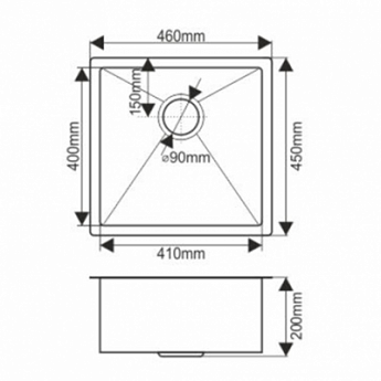 картинка Мойка для кухни Melana D4645H PROFLINE сатин 
