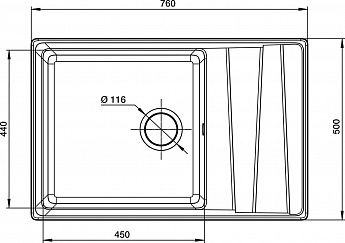 картинка Мойка для кухни Granfest GF-LV-760L 