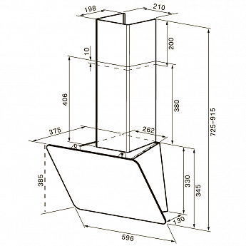 картинка Кухонная вытяжка Krona BELINDA 600 black SGC 