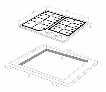 картинка Газовая варочная панель Kuppersberg FG 66 B 