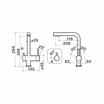 картинка Смеситель Omoikiri NAGANO-BN нержавеющая сталь 