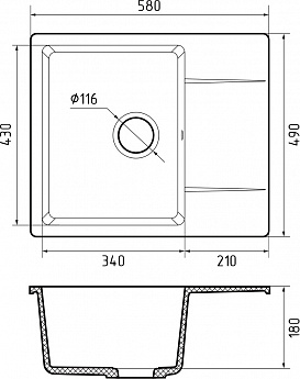 картинка Мойка для кухни Granfest GF-URBAN 258L темно-серый 