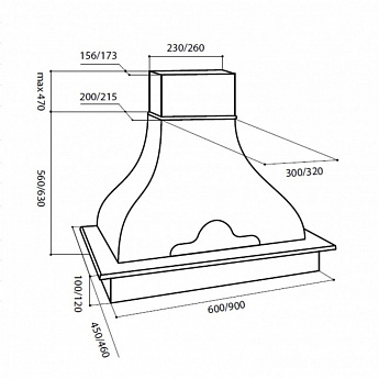 картинка Кухонная вытяжка Lex NAPOLI 600 IVORY 
