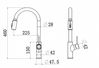 картинка Смеситель LONGRAN LM2171, Stainless Steel 