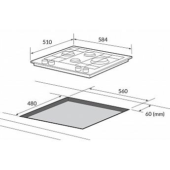 картинка Газовая варочная поверхность HIBERG VM 6145 W 